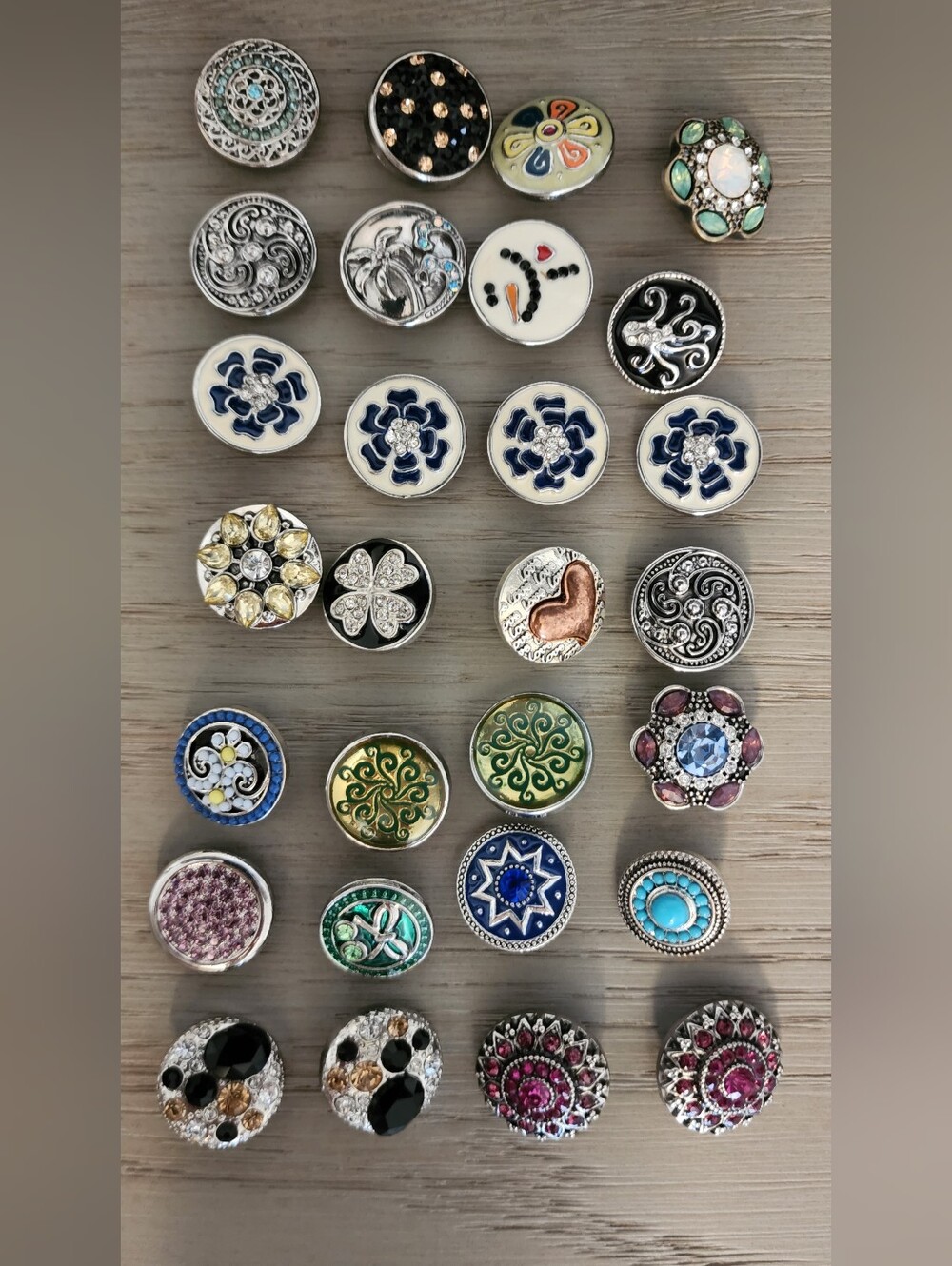 Ginger Snap Lot Jewelry, Original & Petite Snaps + Stand Holder